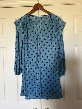 Zara Blue with Black Polka Dots Mini Dress size m